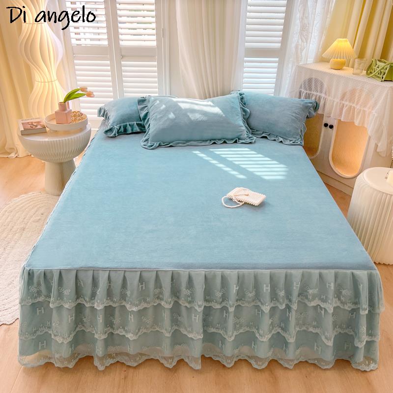Home Fashion Textiles - Kristal Kadife Avrupa Tarzı Yatak Eteği