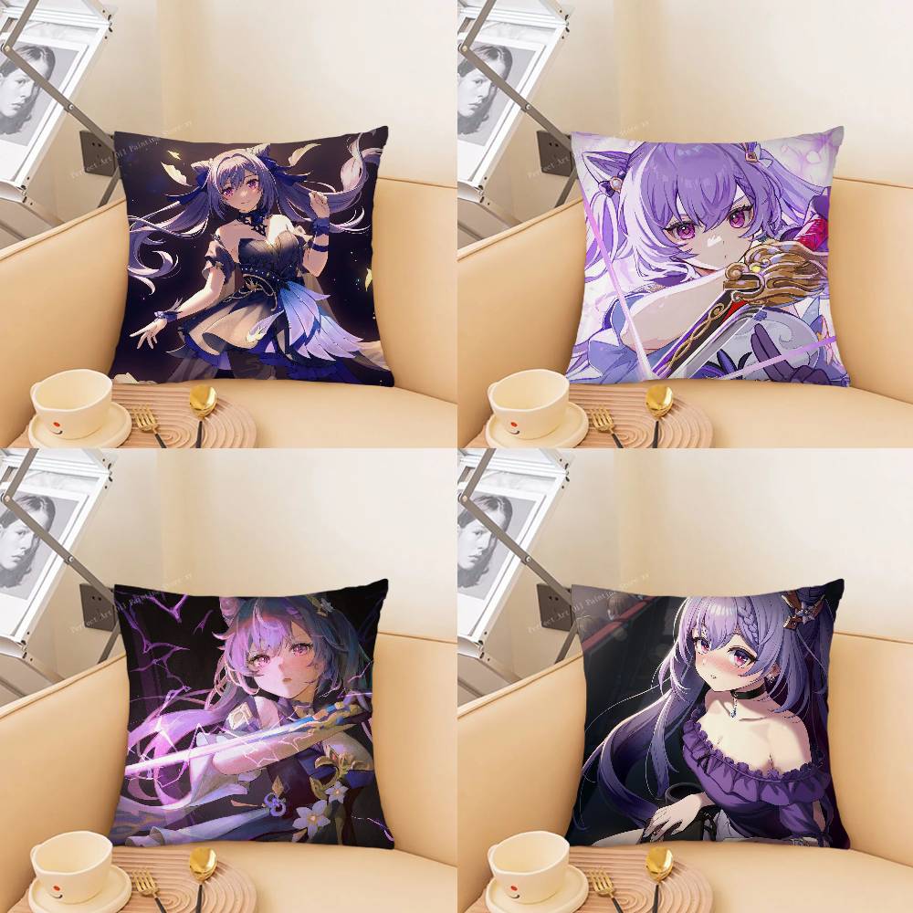 Home Fashion Textiles - Keqing Anime Oyunu Genshin Impact Yastık