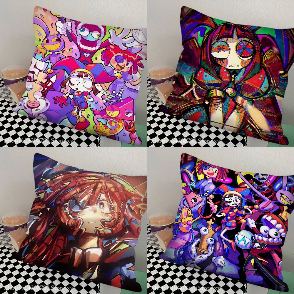 Home Fashion Textiles - Animasyonlu D-Dijital Sirk Yastık Kılıfı Moda