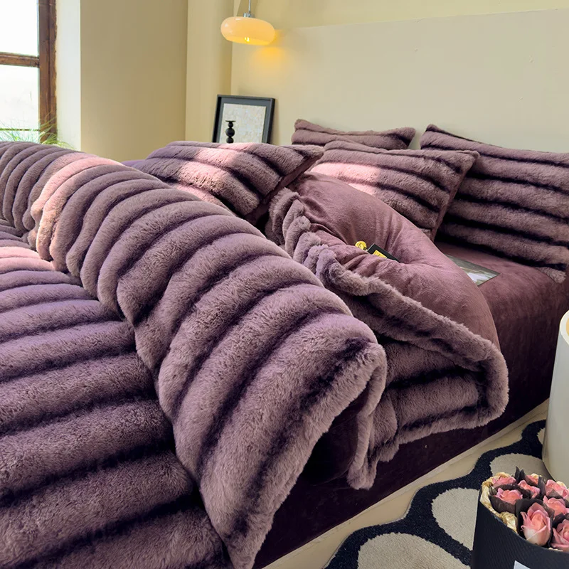 Bed Sheet Microfiber - Tavşan kadifesi süt kadifesi kalınlaştırılmış tavşan