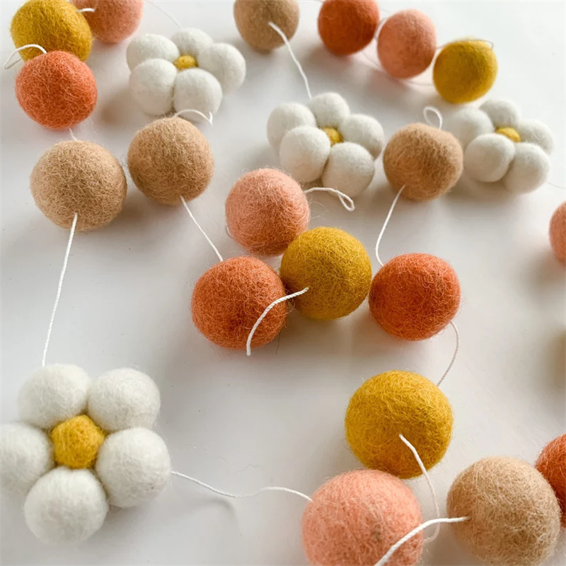 Yün Keçe Topları Papatya Çiçeğ - Home Textiles Fabric incelemesi ve fiyatı