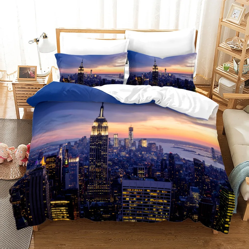 New York Şehri Gece Manzarası  - Home Textiles New York incelemesi ve fiyatı