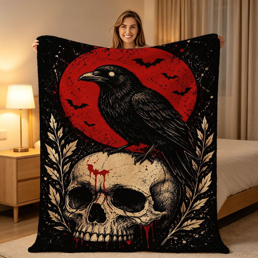 Gotik Karga ve Kafatası Desenl - Home Textiles Fabric incelemesi ve fiyatı
