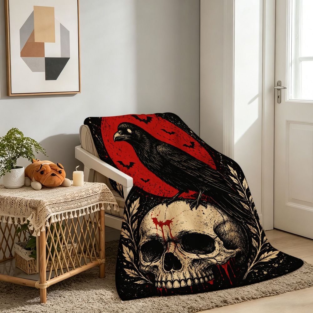 Gotik Karga ve Kafatası Desenl - Home Textiles Fabric incelemesi ve fiyatı